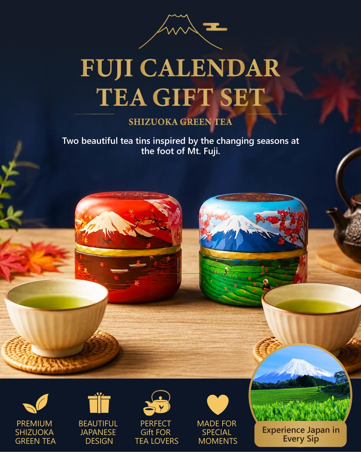 Arahataen Fuji Koyomi Japanese Tea Gift Tins