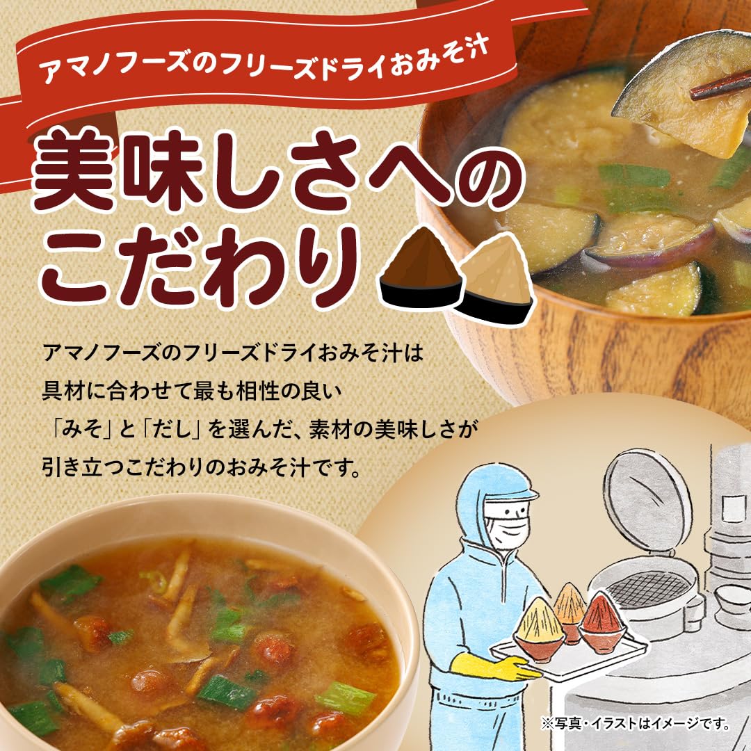 Amano Foods Itsumo no Omisoshiru Miso Soup Variety Set, 5 Flavors, 10 Servings