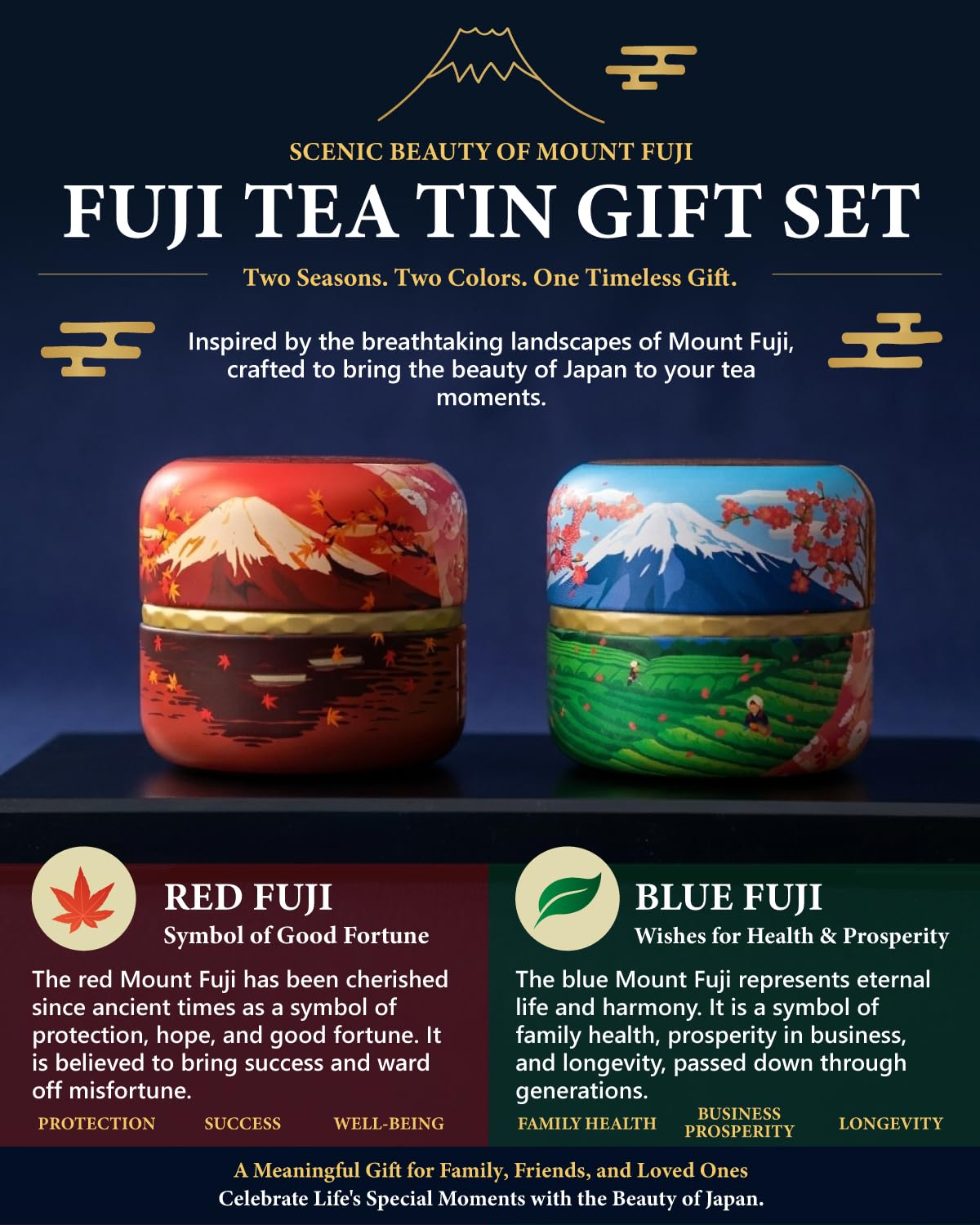 Arahataen Fuji Koyomi Japanese Tea Gift Tins