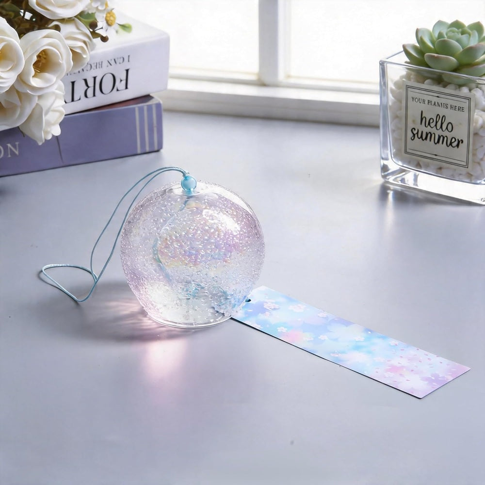 Goldfish Wind Chimes, Set of 5, 2.4 x 2.8 inches (6 x 7 cm), Stylish, Edo Style, Glass, Summer Gift, Peace Prayer, Wicking, Interior Decoration