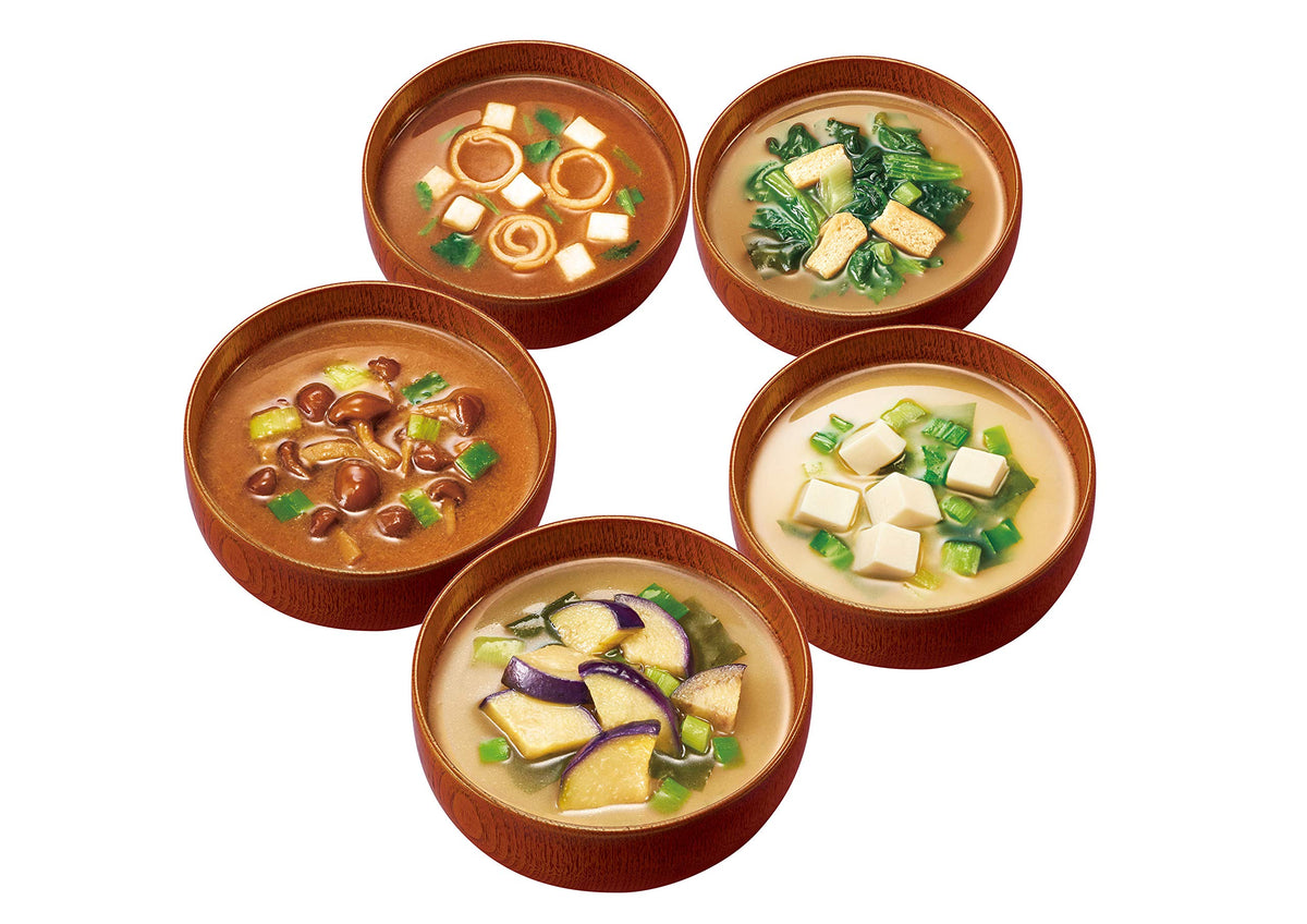 Amano Foods Itsumo no Omisoshiru Miso Soup Variety Set, 5 Flavors, 10 Servings
