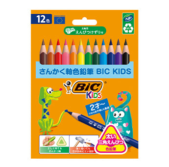 BIC Kids Triangle Colored Pencils 12 Colors pack